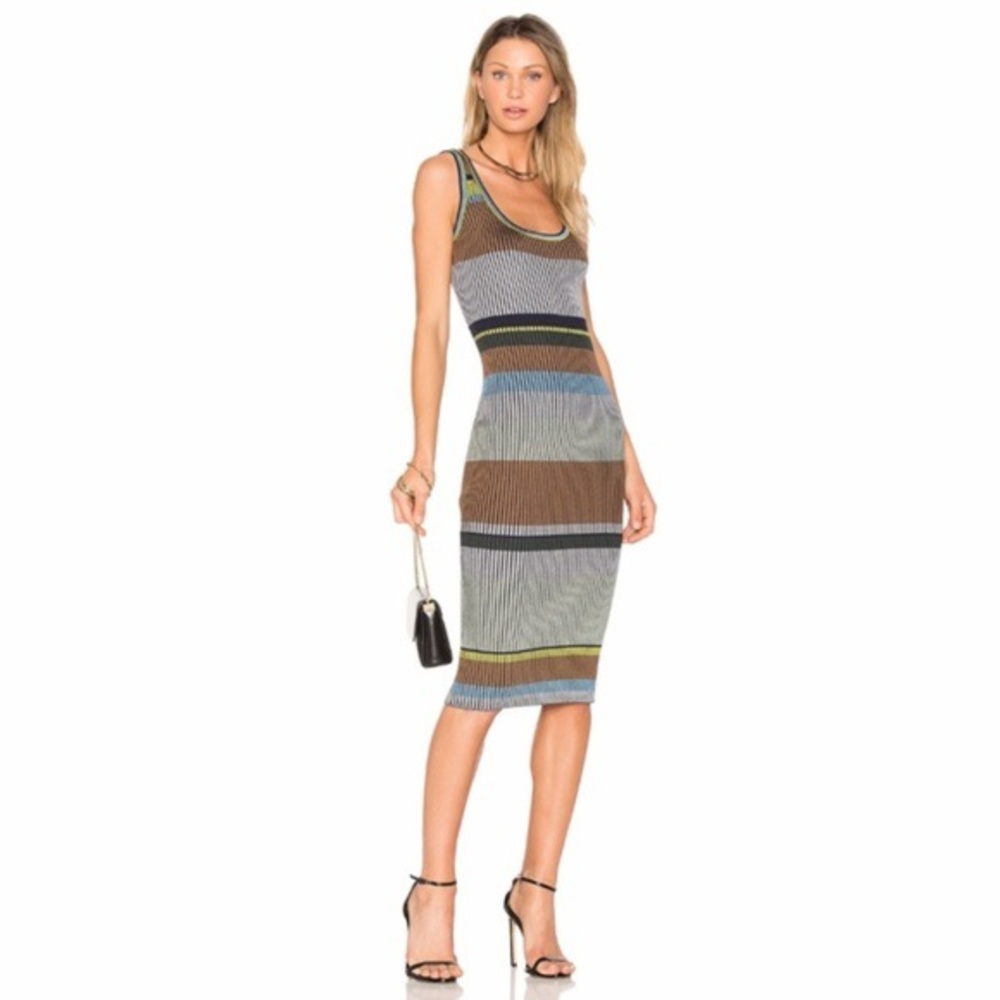 DVF Metallic Knit Midi Dress